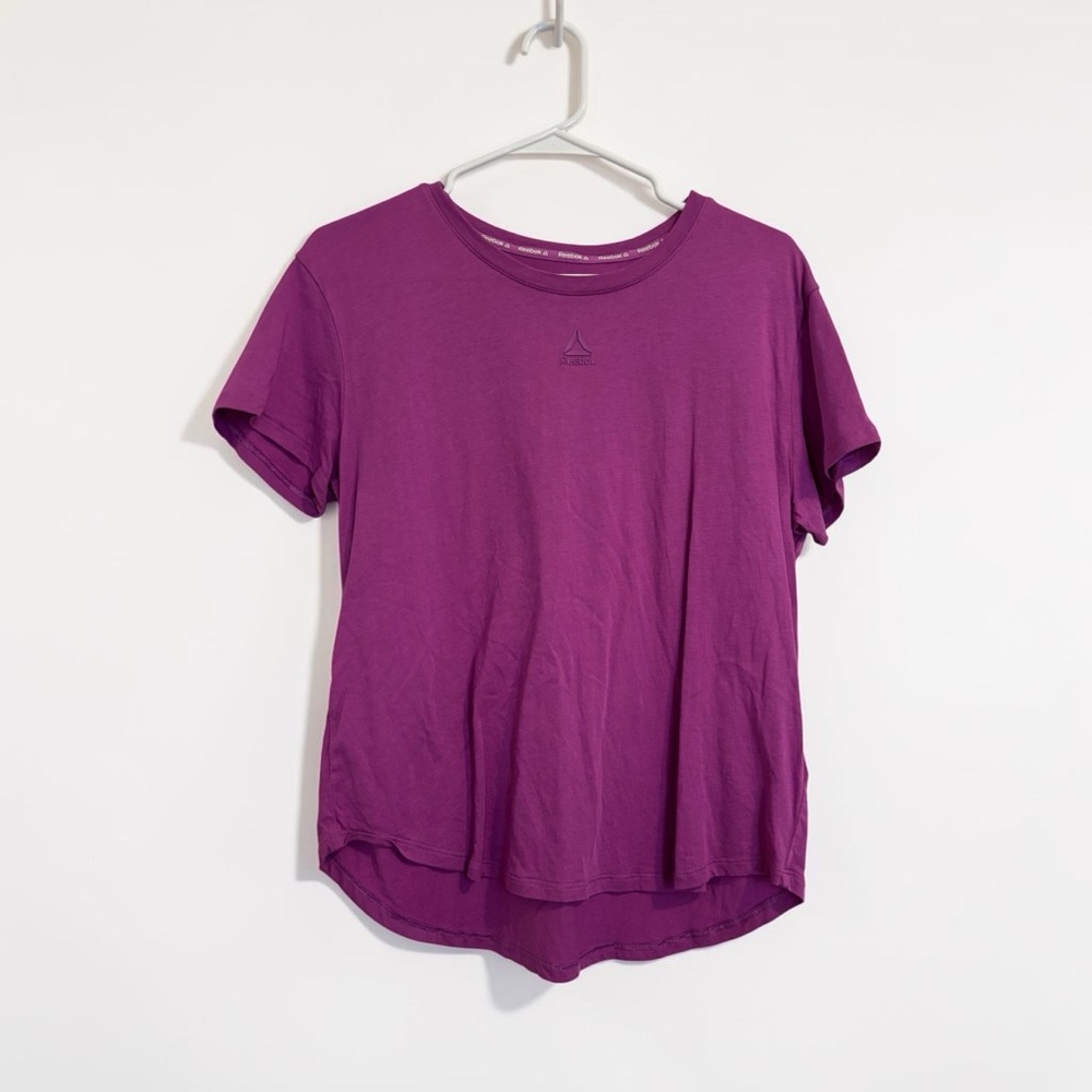 Women’s Reebok Purple Scoop Neck Short Sleeve Top | Athletic Casual Tee